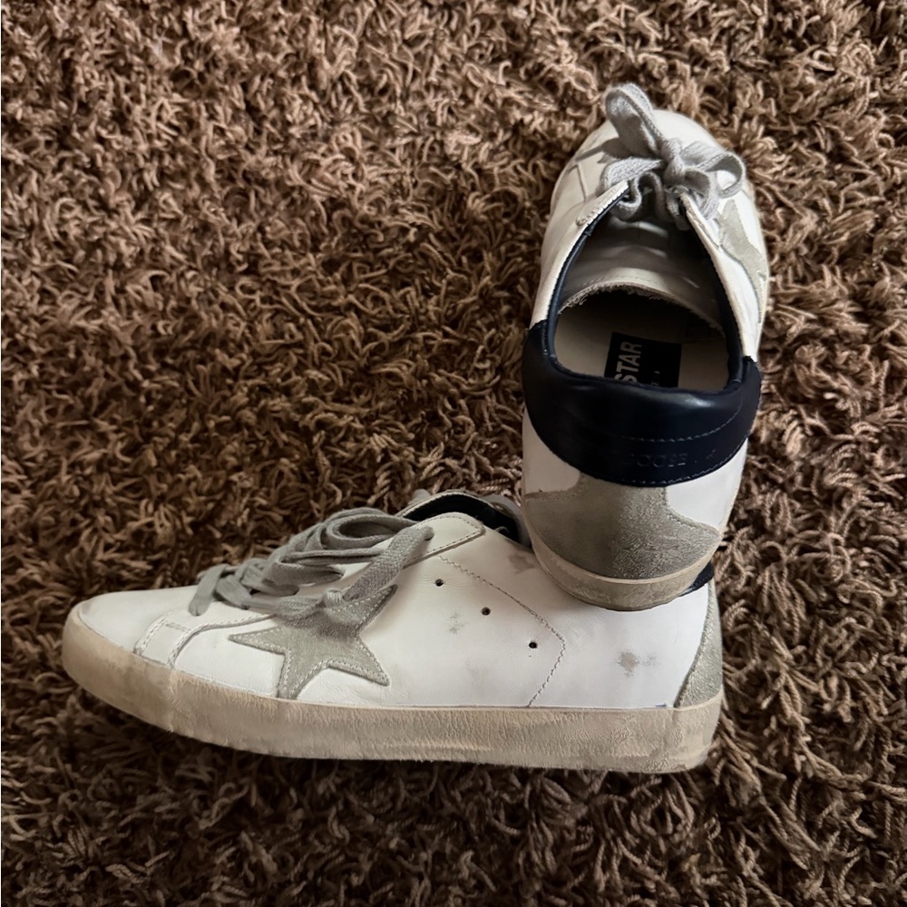 Golden Goose White and Gray Star Sneakers